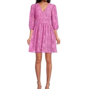 Rachel Parcell Orchid Lace Puff Sleeve Dress